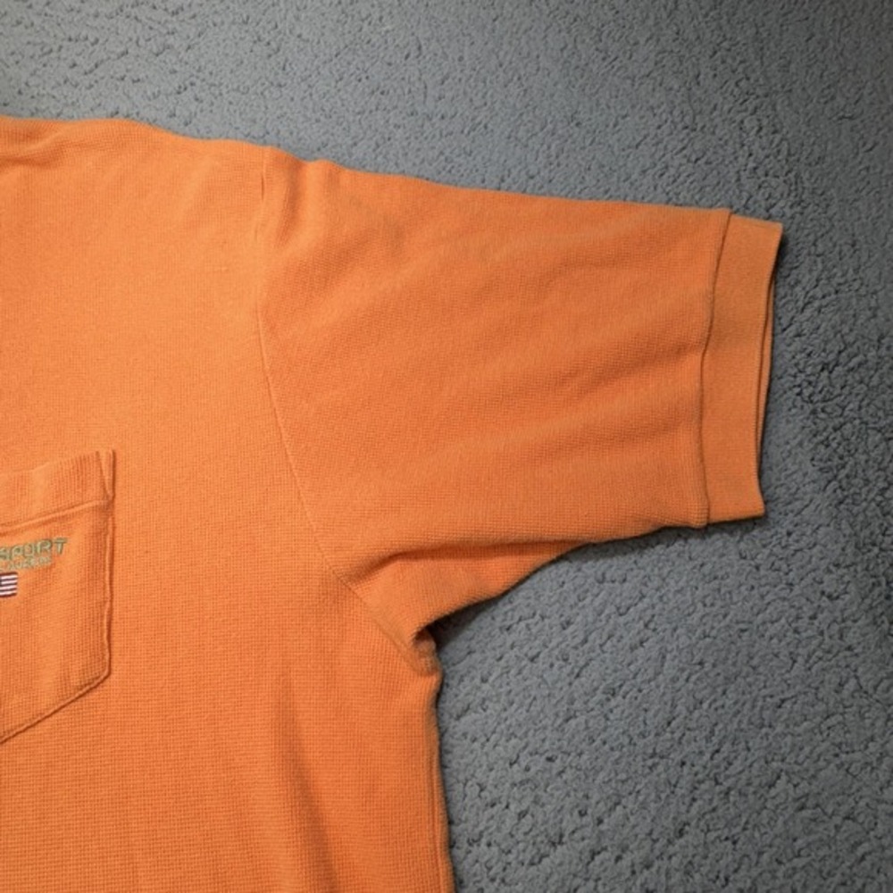 Ralph Lauren Polo Shirt XXL Orange Pocket Sport Cuffed Tipped Collar USA Flag - Picture 9 of 12